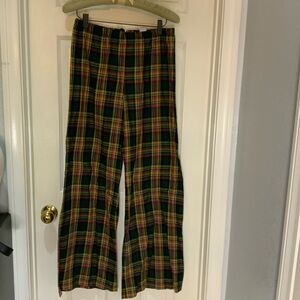 Savage Fenty By Rihanna Sleepwear Tied Up Tartan Open Back Pants Plaid M NWT